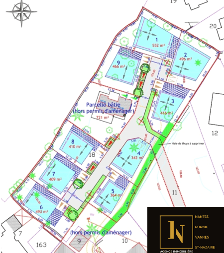 Immo-Vannes - Terrain 496 m² - ELVEN - Centre